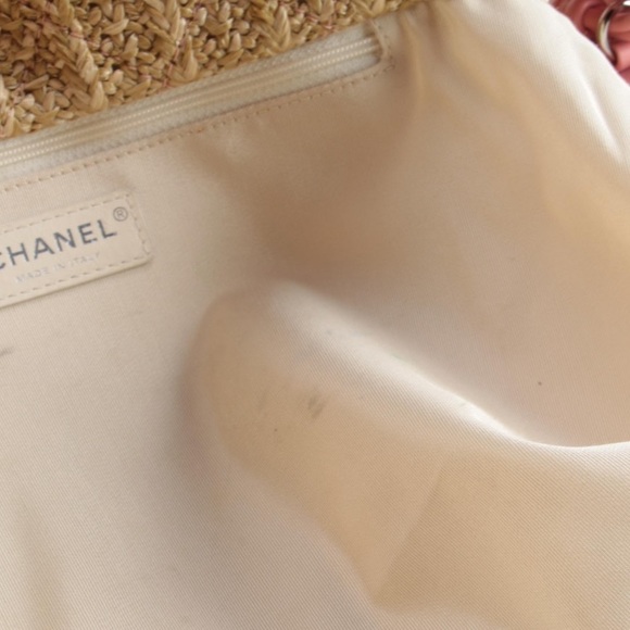 ✧ CHANEL pink leather, PVC & straw tote bag - Picture 12 of 14